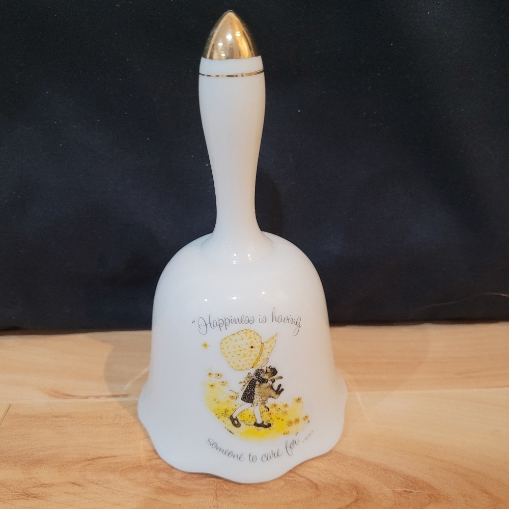 2/$20 Holly Hobbie Porcelain Bell "Happiness Is Having Someone To Care For"